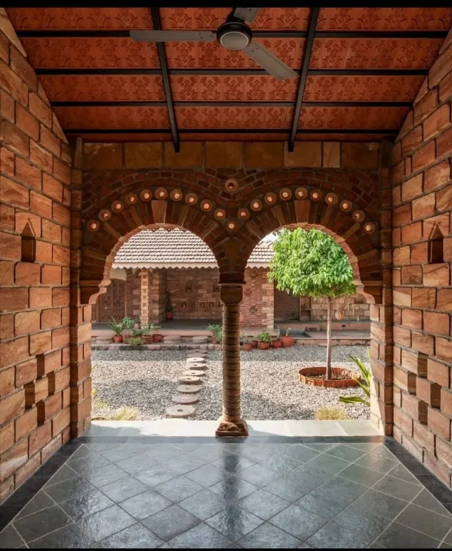 Illustrative terracotta floor installation